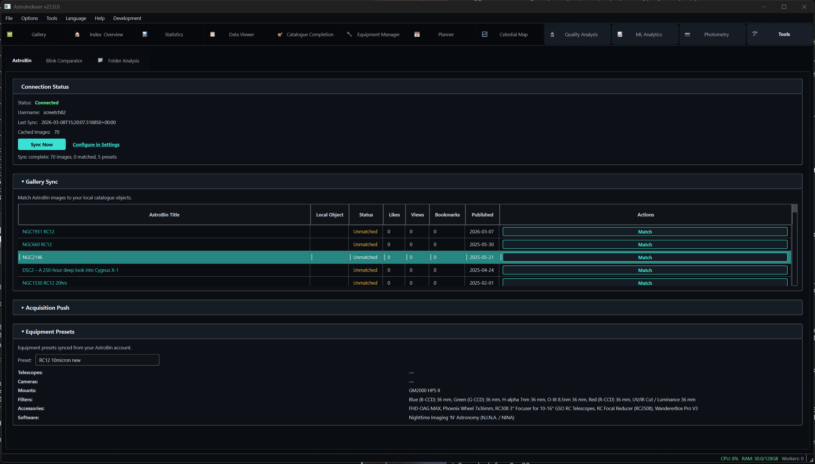 AstroBin Integration Screenshot